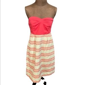 Anthropologie Maeve hushed hamlet strapless dress